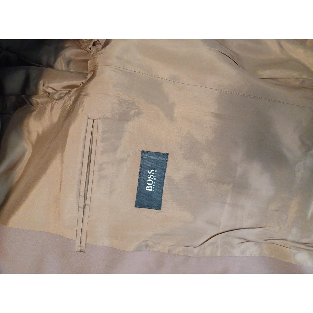 Hugo Boss Suit Mens 42 Brown Wool 2 Piece Single Breasted Dress‎ Business USA